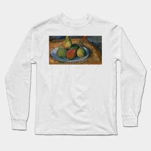 Plate of Fruit on a Chair by Paul Cezanne Long Sleeve T-Shirt